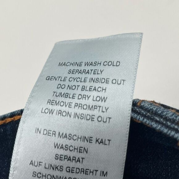 TRUE RELIGION Women’s Jeans Size 27 Blue Halle Mid Rise Capri Distressed Skinny - Picture 8 of 16